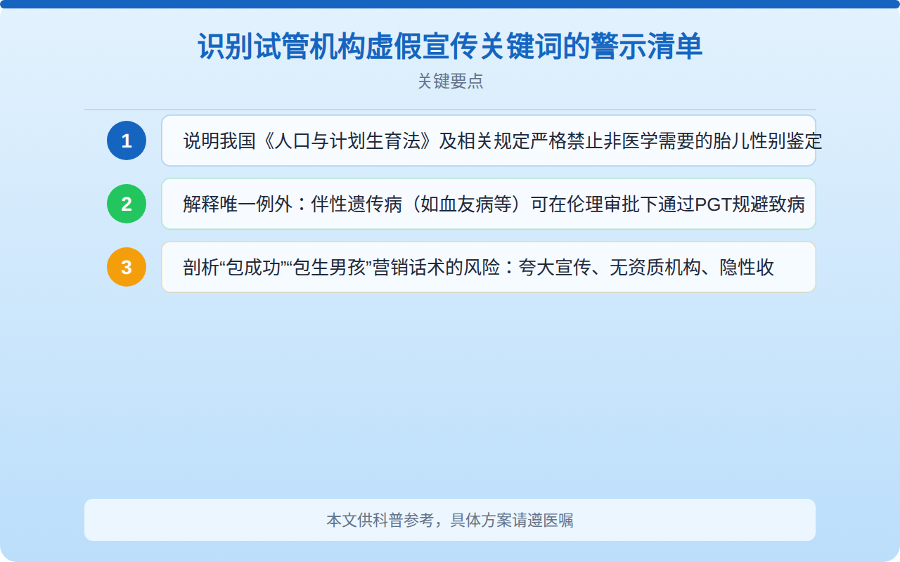 识别试管机构虚假宣传关键词的警示清单